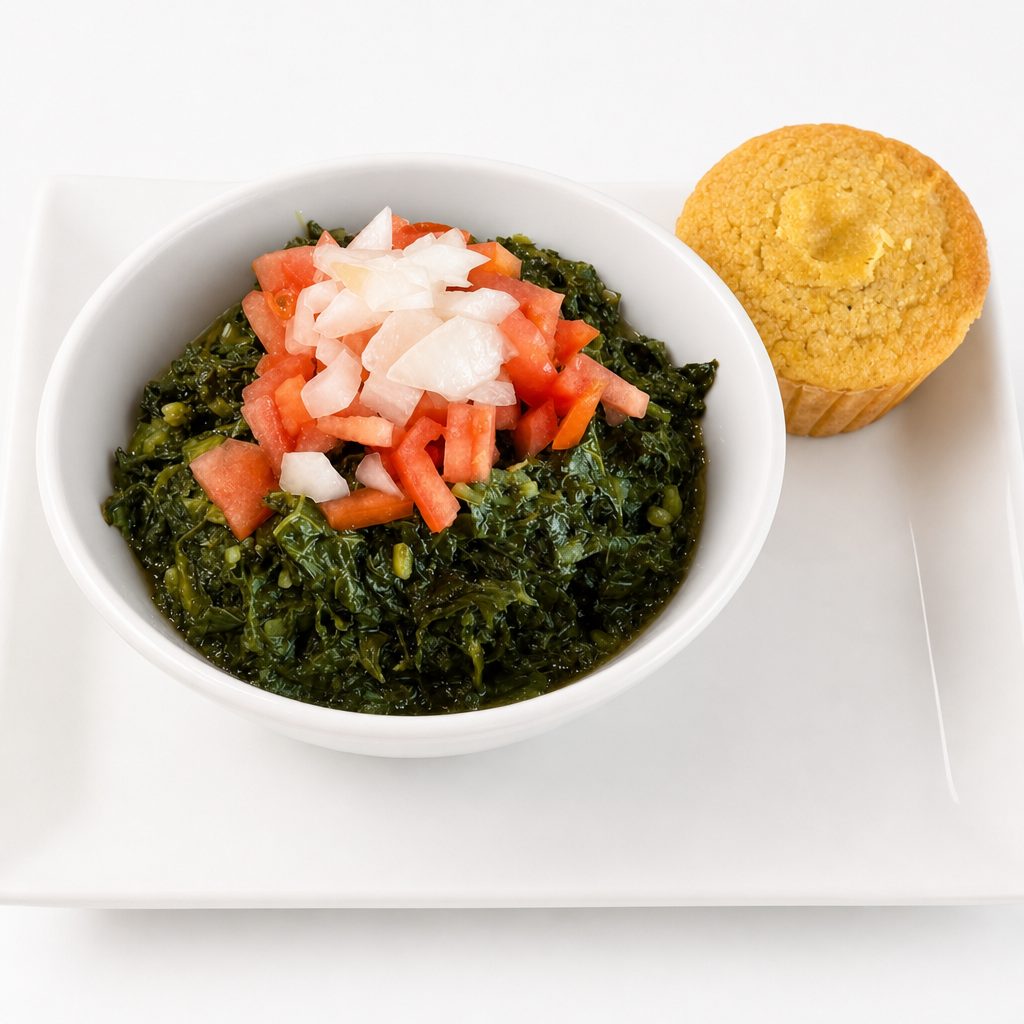 Kale Greens & Corn Bread Muffin.